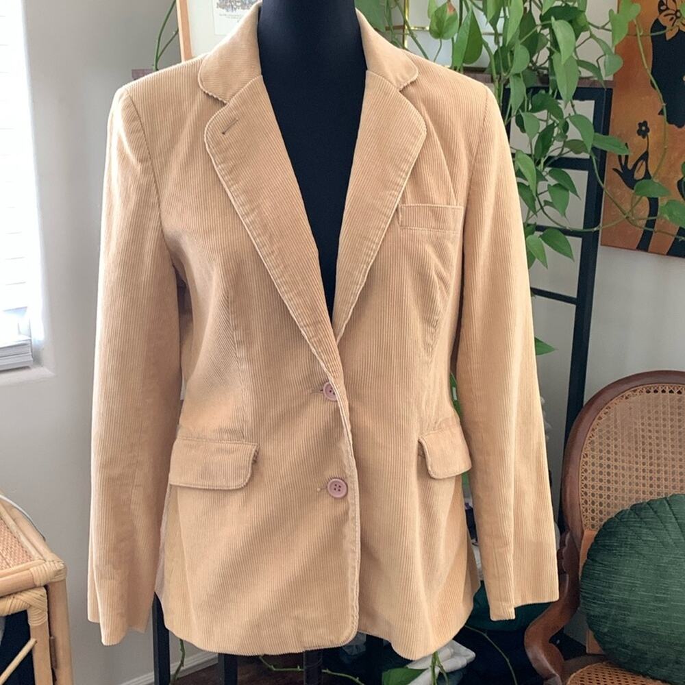 Vintage 70s/80s Foxmoor Tan Corduroy Cotton Classic Preppy Boho Blazer Jacket